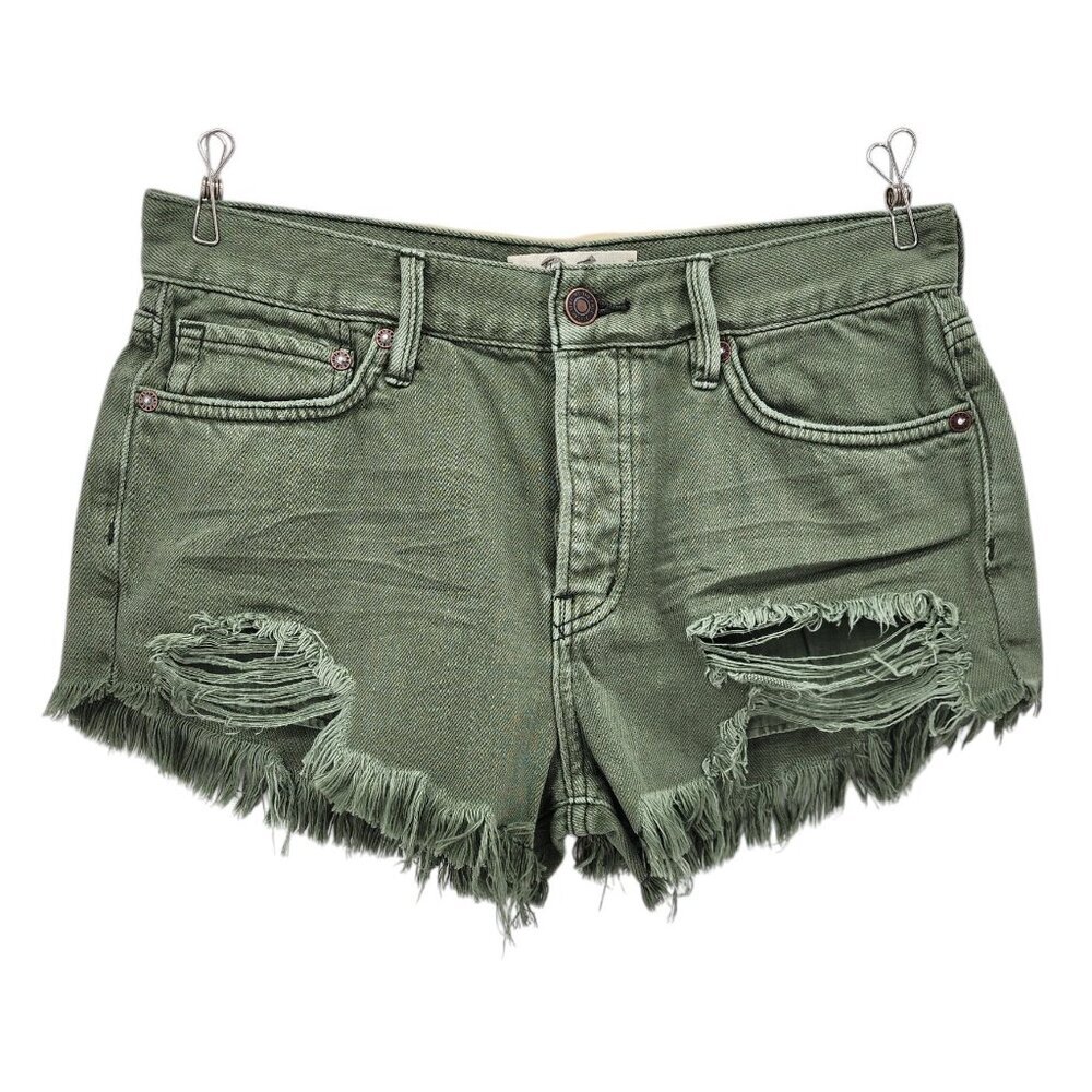 Free People We The Free Womens 26 Shorts Loving Good Vibrations Cut Off Jean